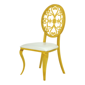 Durable Metal Frame Round Back Upholstered Wedding Chair Wholesale